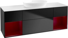 V&B Waschtischunterschrank Finion mit Wandbeleuchtung, Blau lackiert, Breite: 160 cm, Tiefe: 50,1 cm, Höhe: 50,1 cm - Bild 1