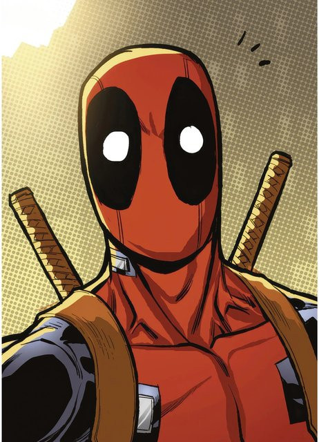 Komar Wandbild Marvel Deadpool Holup, Farbe: Rot, Breite: 50 cm, Höhe: 70 cm - Bild 1