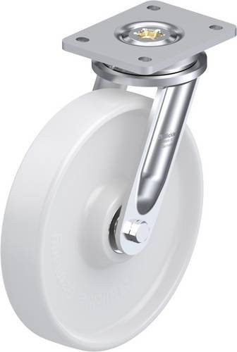 Blickle LO-PO 250K Lenkrolle mit Rad-Durchmesser 250 mm, Tragfähigkeit max. 1000 kg, verzinkt und weiß - Bild 1