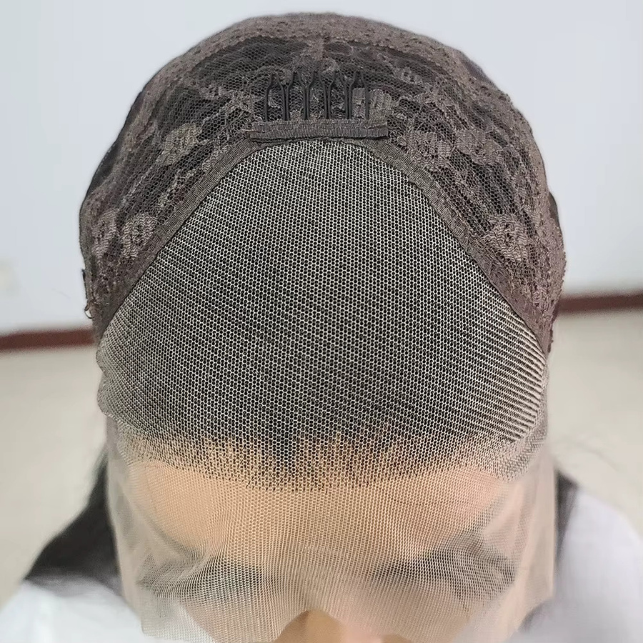 AIMEYA Lace-Front-Perücke, braun, synthetisch, gerade, Damen - Bild 3