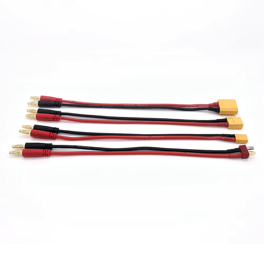 YSIDO XT30 XT60 XT90 T-Stecker auf 4,0 mm Bananenstecker Adapterkabel mit Silikondraht 14 AWG in Rot, Länge: 22 cm - Bild 2