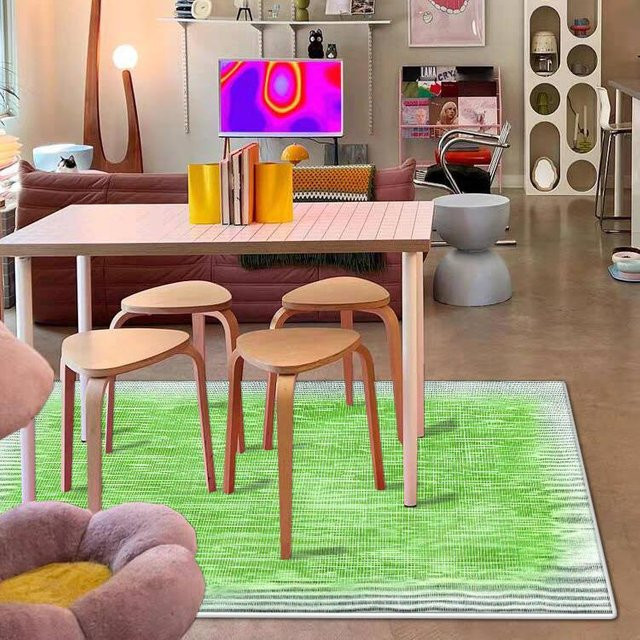 HGHT Teppich mit Rosa Farbverlauf für Wohnzimmer und Schlafzimmer, B/T: 90 x 60 cm, Polyester, rutschfest und waschbar - Bild 1