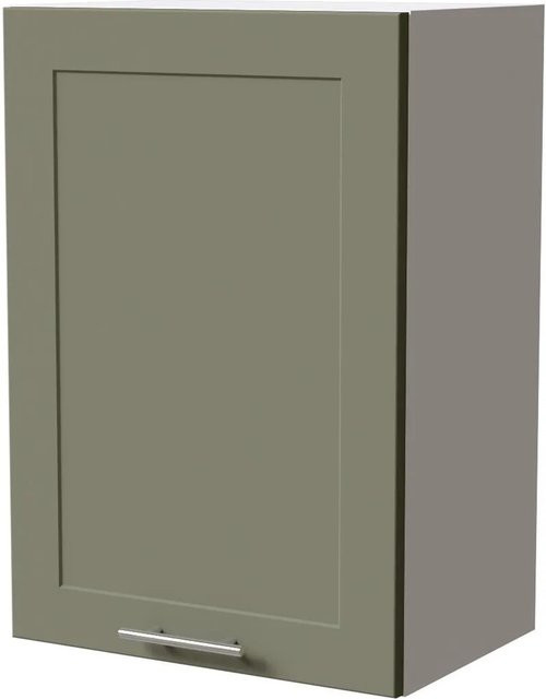 Feldmann-Wohnen Hängeschrank Oslo Küchenschrank Weiß und Reed Green Matt B: 50 cm, T: 32,5 cm, H: 72 cm - Bild 1
