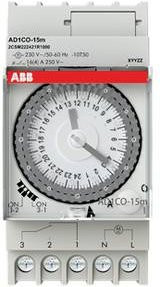 ABB AD1CO-15M Mechanische Zeitschaltuhr für DIN-Schiene, 230 V/AC, Weiß - Bild 1