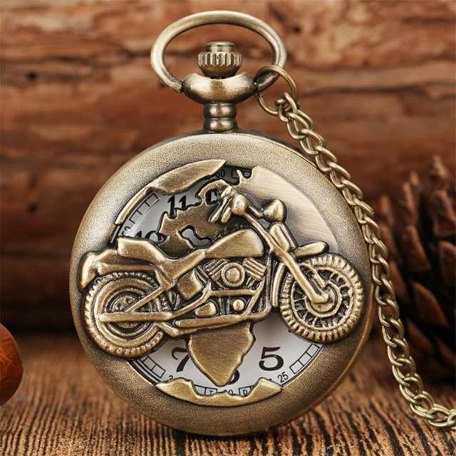 TINUORA Taschenuhr Quarz, Messing, Weiß, Herren - Bild 1