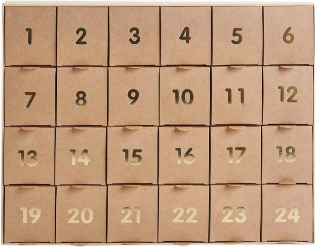 Rico Design Adventskalender zum Befüllen aus Kraftpapier in Gold und Braun, B/T/H: 36,5 x 29 x 6 cm - Bild 1