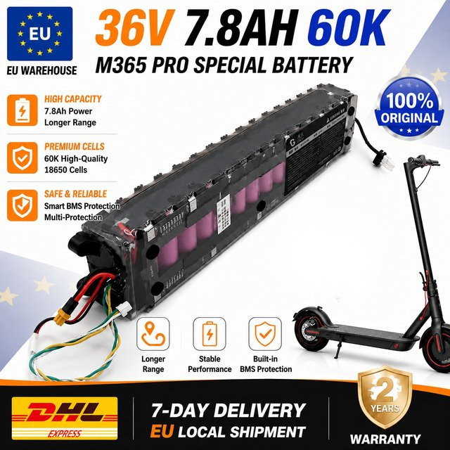 36V 7800mAh Li-Ionen-Akku in Schwarz für Elektroroller M365 und M365 Pro - Bild 1