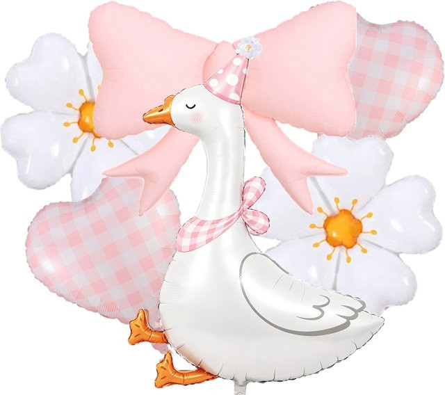 6-teiliges Partigos Folienballon-Set mit Gänseblümchen, Gänse und Einhorn für Geburtstags-, Hochzeits- und Babyparty-Dekorationen - Bild 1
