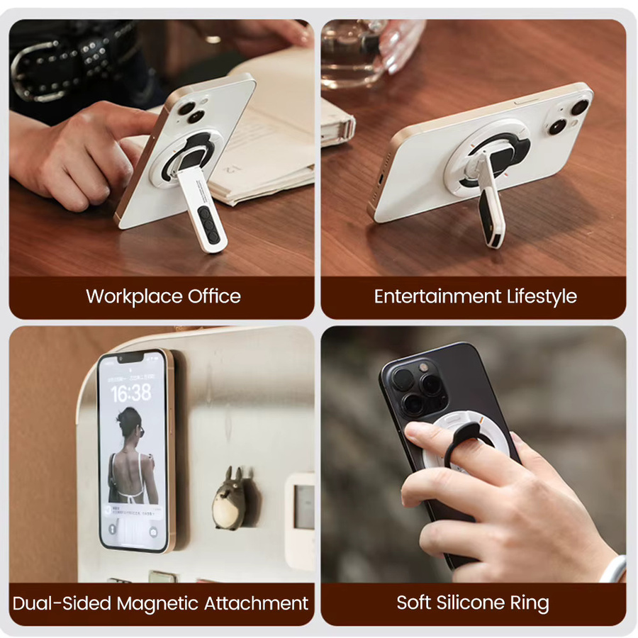 Olaf Doppelseitiger Magnethalter mit 360 Grad Rotation für iPhone und Android Smartphones in Weiß - Bild 2