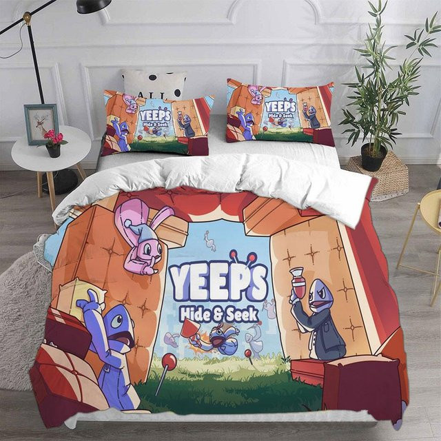 JMG Household Supplies Bettwäsche-Set Yeeps Versteckspiel mit Bettbezug und Kissenbezug, Mehrfarbig, B/H: 135 x 200 cm - Bild 1