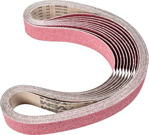 PFERD Keramikkorn Schleifband für Bandschleifer, Körnung 24, Farbe Rot, B: 7,5 cm, L: 200 cm, 10 Stück - Bild 1
