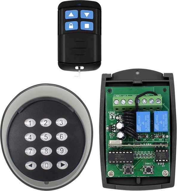 Scimagic-RC Drahtloser Toröffner mit Tastatur und 2-Kanal-Garagentorempfänger, 433MHz Rolling Code und Lerncode EV1527 - Bild 1