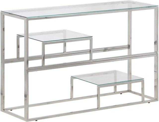vidaXL Konsolentisch aus Edelstahl und Glas in Silber, B/T/H: 70 x 35 x 35 cm - Bild 1