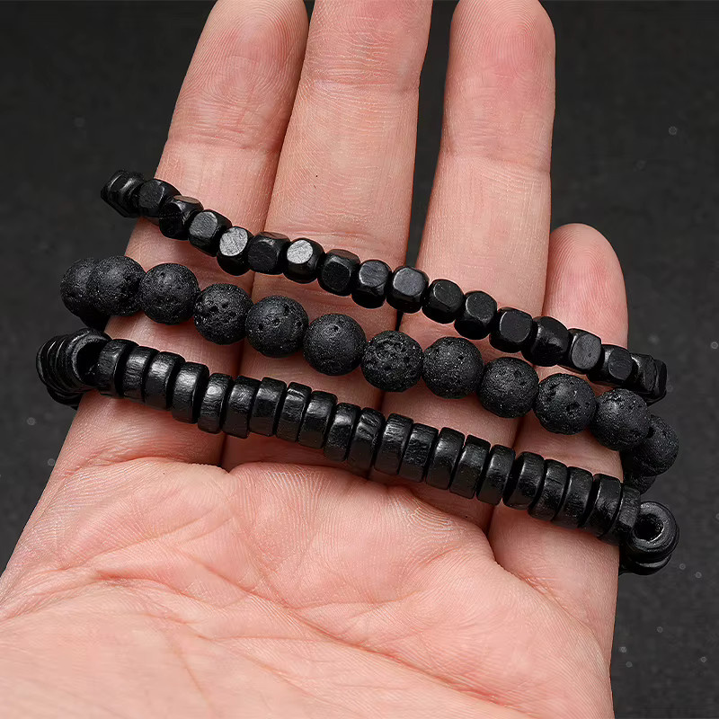 SANSWL Armband, Holz, Perle, Schwarz, Herren - Bild 5
