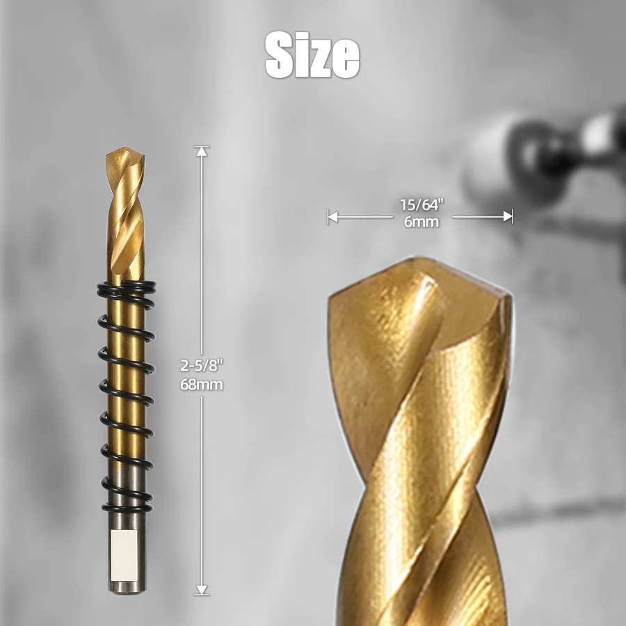 6er Set TCT Pilot Bohrer mit Titan-Beschichtung in Gold, 68 mm Durchmesser, für Metall und Edelstahl - Bild 2