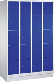 C+P Fächerschrank Classic auf Sockel mit 20 Fächern, Front Enzianblau, Korpus Lichtgrau, H x B x T: 180 x 119 x 50 cm - Bild 1