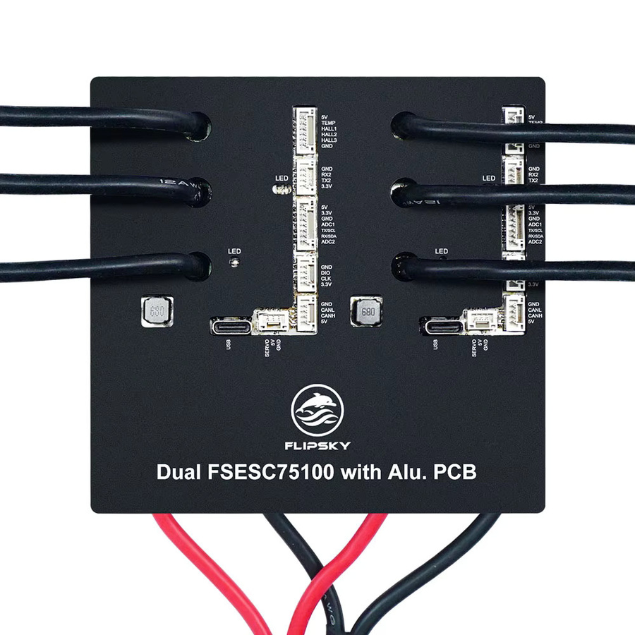Flipsky Dual 75100 VESC Geschwindigkeitsregler mit Aluminium-PCB für Elektro-Skateboards, Elektroroller und E-Bikes in Schwarz - Bild 2