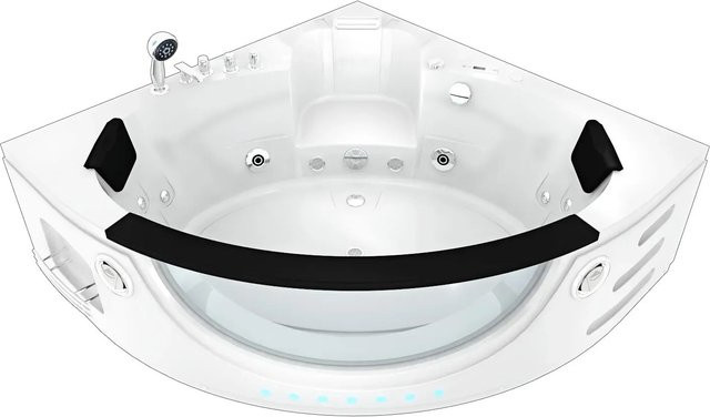 AcquaVapore Whirlpool Badewanne W06R-TH-SC in Weiß, quadratisch, B/T: 152 x 152 cm - Bild 1