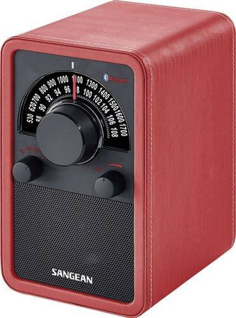 Sangean Bluetooth und NFC Radio in Rot aus Leder