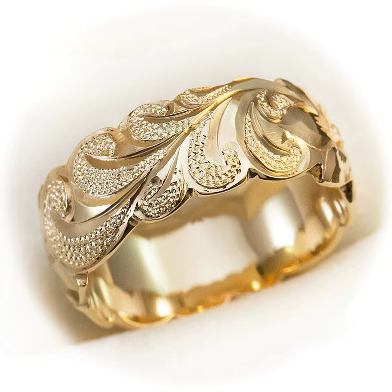 Huitan Ring, Blumenmuster, Gold, Damen - Bild 2