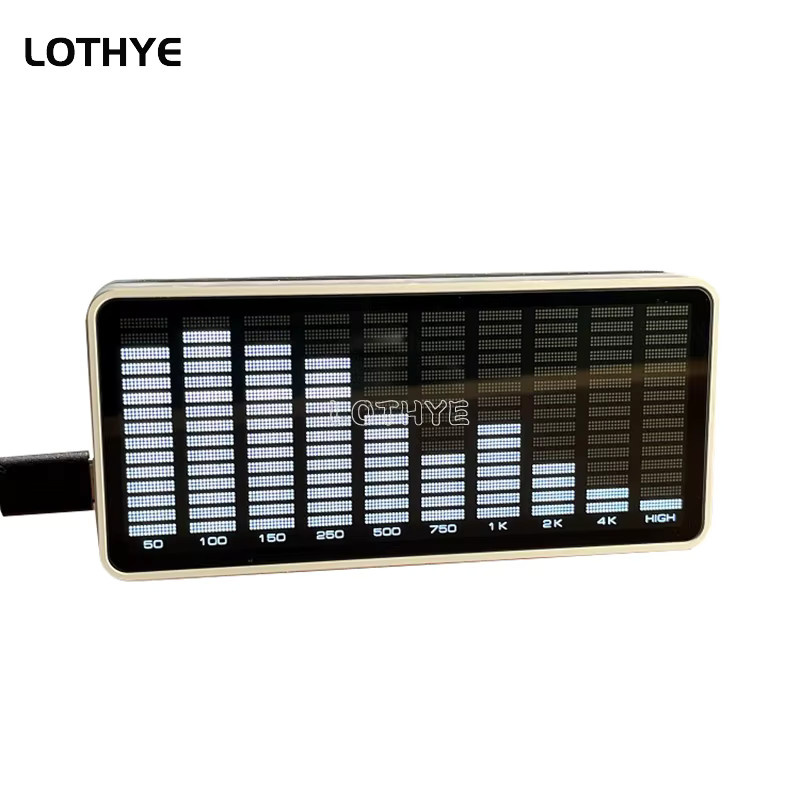LOTHYE Multimode-LED-Audio-Musikspektrum Anzeige mit Sprachaktivierung und Type-C Anschluss in Weiß-Grün - Bild 1