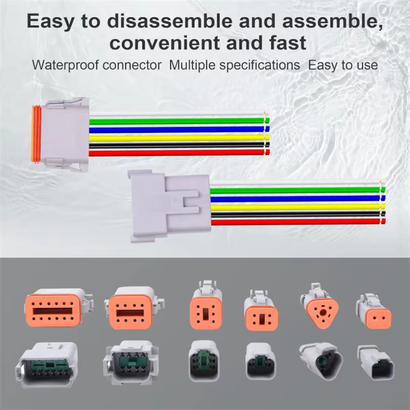 Wasserdichter DT-Stecker Set mit männlichen und weiblichen Drahtverbindern für Automobilelektrik, passend für 18AWG - Bild 2