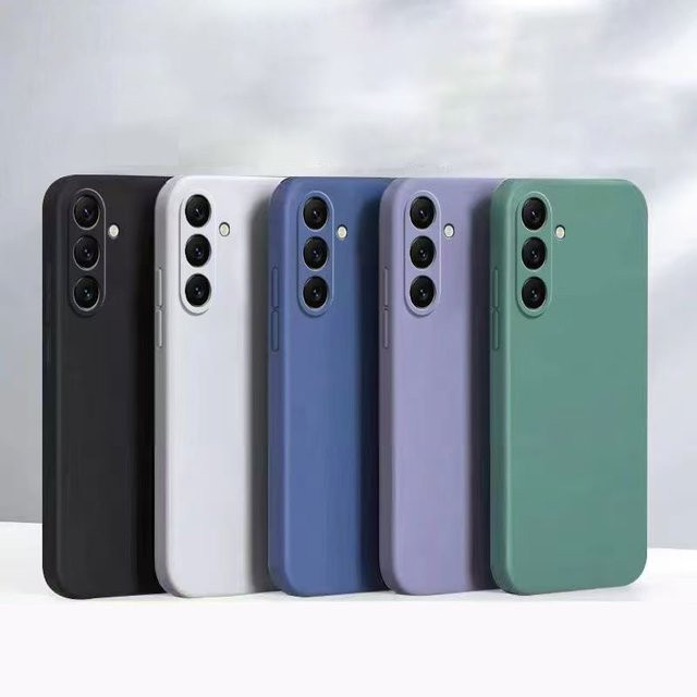 Stoßfeste Handyhülle aus flüssigem Silikon für Samsung Galaxy A-Serie in Bunt und Schwarz - Bild 1
