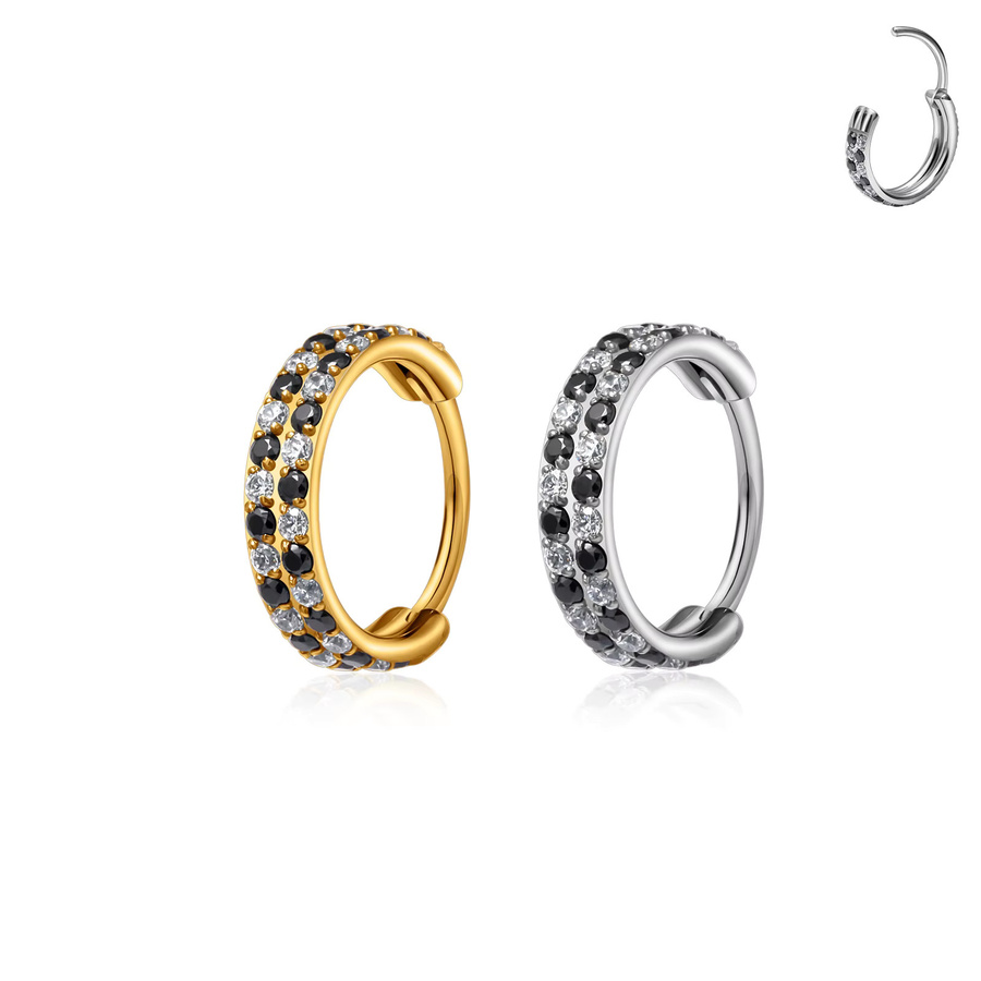 ihera Nasenring Clicker Hoop, Titan, Zirkonia, Unisex - Bild 1
