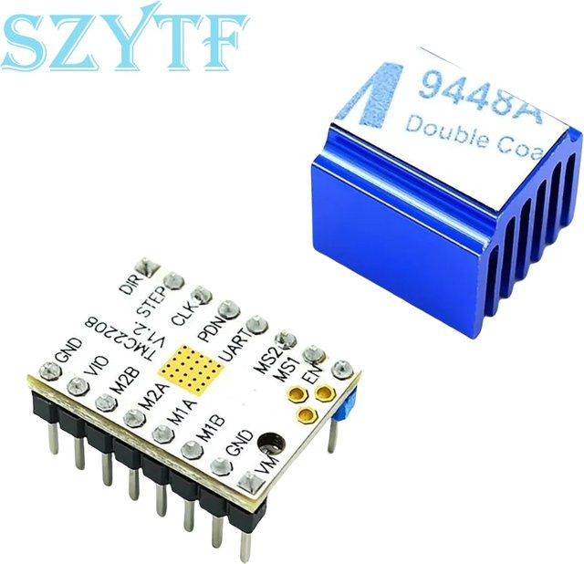 SZYTF TMC2208 V1.2 Schrittmotortreiber für 3D-Drucker mit Stummschaltung, 256 Unterteilung und 2 A Spitzenstrom, Multicolor - Bild 1