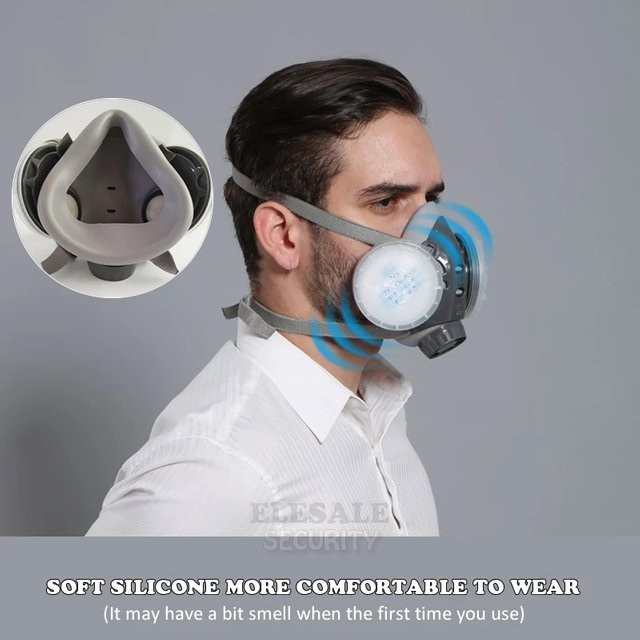 Wiederverwendbare Halbgesichtsmaske ELESESAFE mit doppeltem Baumwollfilter als Staubmaske und Atemschutz - Bild 1
