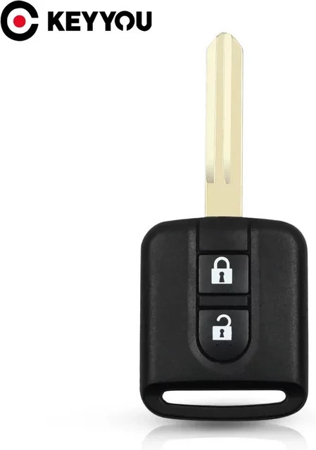 Keyyou 10er Set Ersatz Auto Schlüssel Chale Fob mit 2 Tasten für Nissan Qashqai Navara Micra NV200 Patrol Y61, Farbe: Schwarz - Bild 1