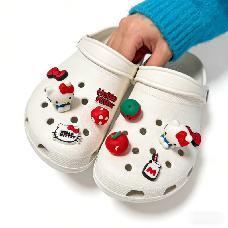 Mesuca Charms-Set, 9-teilig, Hello Kitty, 3D Frucht & Schleifen, PVC - Bild 3
