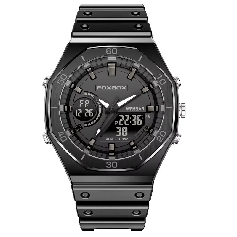 FOXBOX Armbanduhr, Chronograph, Analog-Digital, Schwarz, Herren - Bild 5