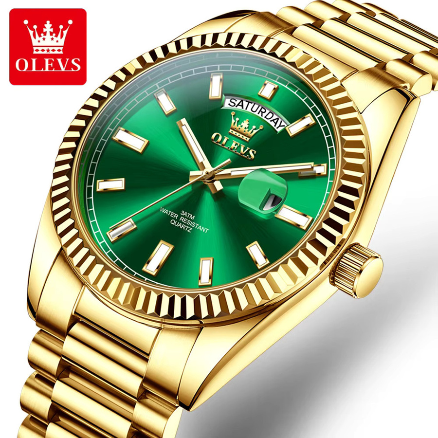 OLEVS Armbanduhr Quarz, Edelstahl, Silber, Herren, Datum - Bild 2