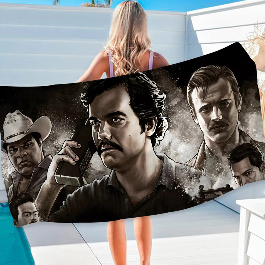 Narcos Pablo Escobar Mikrofaser Strandtuch, schnelltrocknendes Handtuch aus Polyester und Baumwolle für Pool und Reise - Bild 4