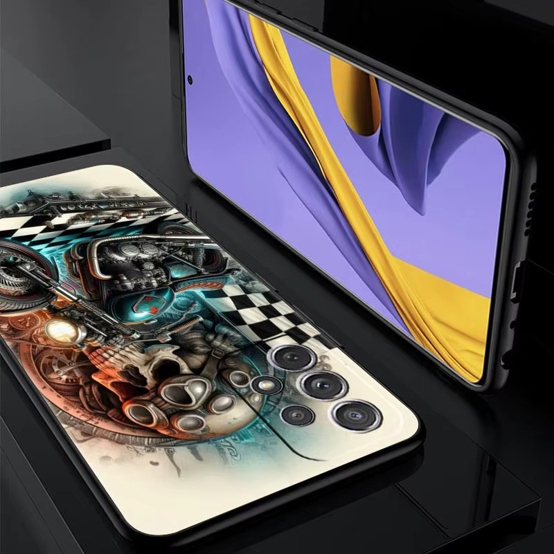 Handyhülle mit Vintage Motorrad Design für Samsung Galaxy A55 A35 A17 A07 A15 A13 A25 A72 A73 A32 A52 A52S A41 5G aus weichem TPU in Multicolor - Bild 2