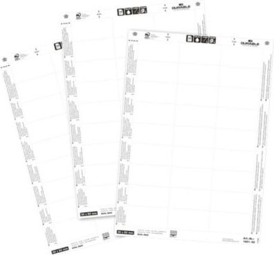 Durable Ersatz-Einsteckschilderbogen in Weiß, B/H: 30 x 60 mm, 540 Stück - Bild 1