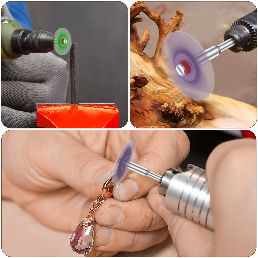 Toorise 42-teiliges Radialborsten-Scheiben Set in Rot und Multicolour mit 3 mm Schaft und 2,5 cm Durchmesser zur Detail-Schleifung und zum Polieren von Schmuck - Bild 3