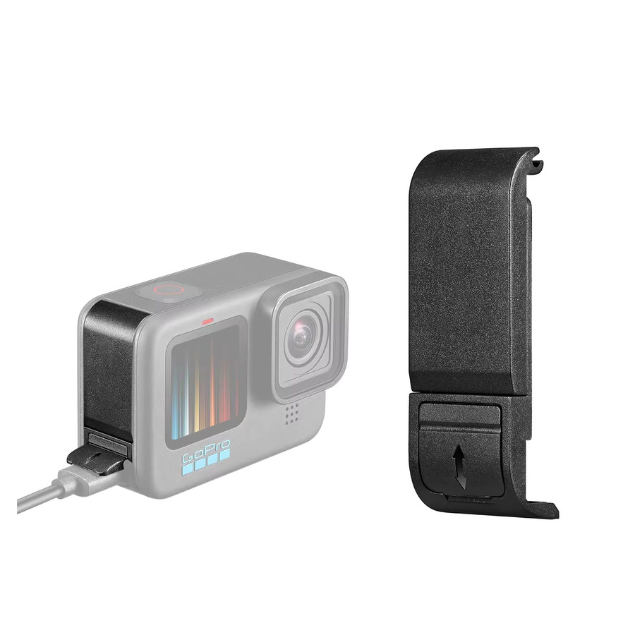 Ersatz-Batterieabdeckung als Seitentür für GoPro Hero 13, 12, 11, 10 und 9 in Schwarz, staubdichte Durchgangstür zum Aufladen ohne Entfernen der Batterie - Bild 2