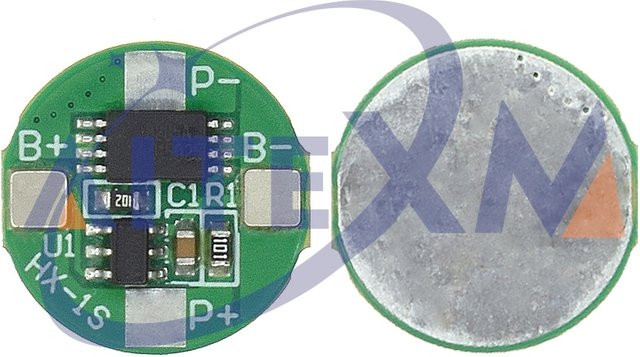 BMS Batterie Schutz Modul für 1S 18650 Li-Ion Akkus, 3,7 V 2,5 A, mit Überlade- und Überentladeschutz, Farbe: Grün - Bild 1