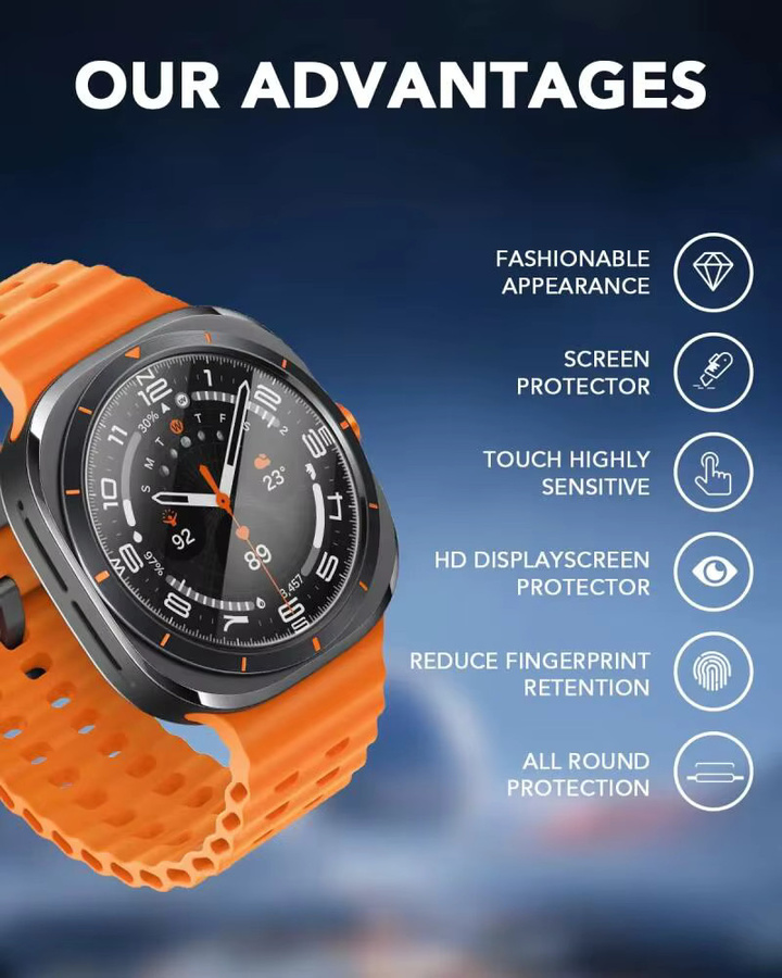 Samsung Bildschirmschutz für Galaxy Watch 7 Ultra, 47 mm, transparent - Bild 2