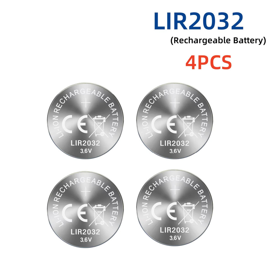 Koonenda LIR2032 Wiederaufladbare Lithium-Knopfzelle 3,6V in Silber für Autoschlüssel und Uhren - Bild 2