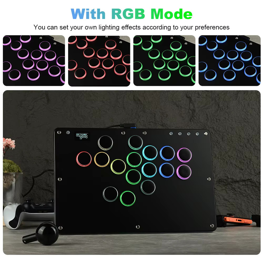 Haute42 T16 Stickloser Hitbox-Controller in Schwarz für PC, PS4, PS5 und Nintendo Switch - Bild 5