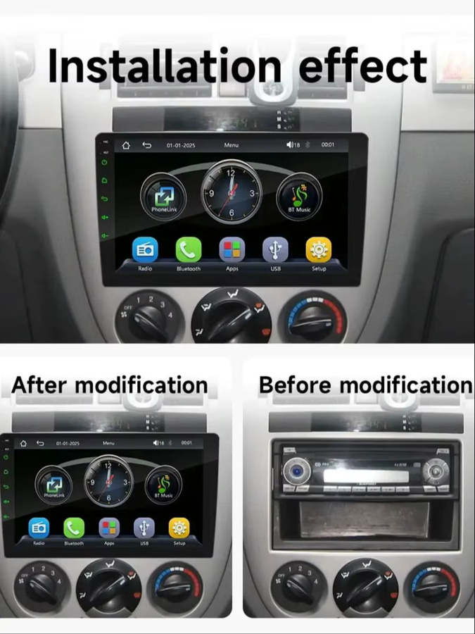 BQCC 2Din Auto Multimedia Player mit 9/10 Zoll HD Display, kabelloses CarPlay und Android Auto, WiFi und Bluetooth, Schwarz - Bild 4