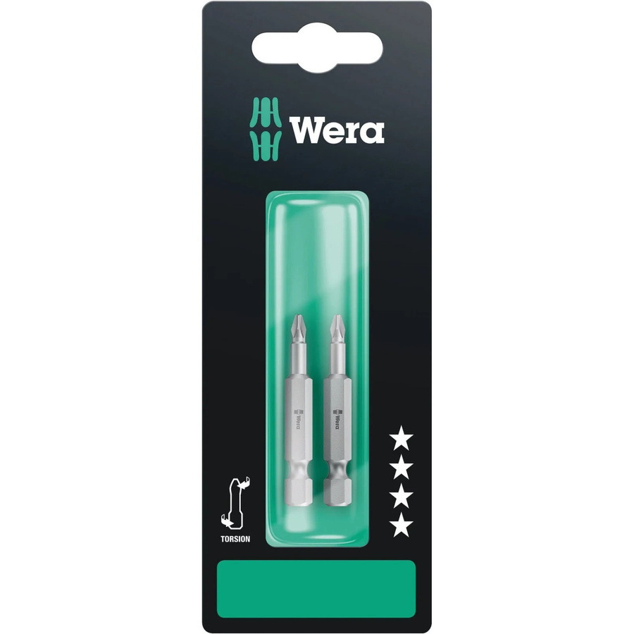 Wera Kreuzschlitz-Bit-Set PH1 mit Torsionzone, 2 Stück, Silber - Bild 2