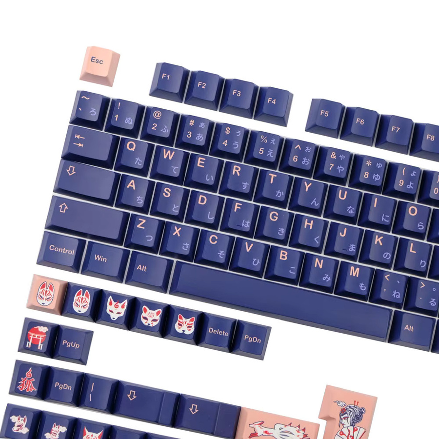 DYE FETISH GMK Kitsune Keycap Clone Set Japanisches Design, PBT Material, Cherry Profile, 142 Tasten für MX Switches mechanische Tastaturen - Bild 2