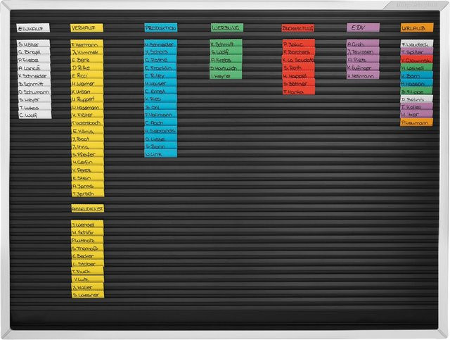 Magnetoplan Steckplaner Plantafel Schwarz mit 61 Bahnen, B: 96 cm, H: 77,4 cm - Bild 1