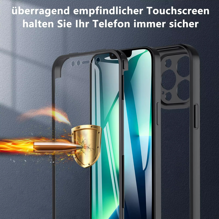 Transparente 360-Grad Schutzhülle für Xiaomi Redmi Note 13 12 Pro 11 10 5G sowie Redmi 13c 12c 10c mit integrierter Displayschutzfolie - Bild 4
