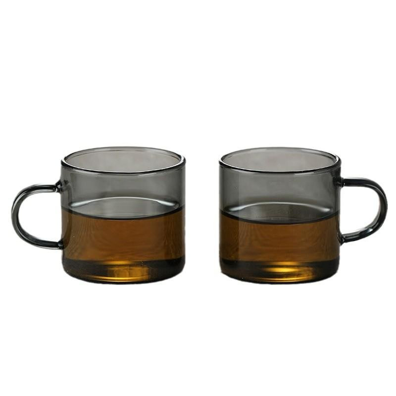 Yiran Teetasse aus Borosilikatglas mit Henkel, hochtemperaturbeständig, Rauchgrau - Bild 2