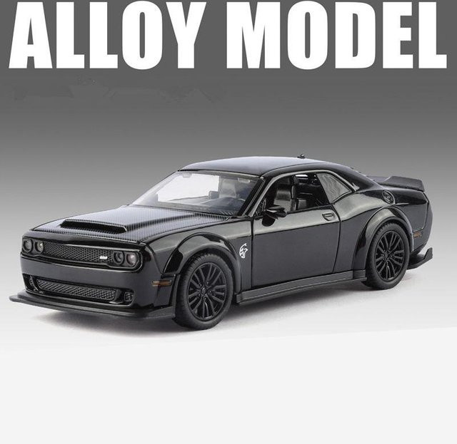 Linyi toy car Dodge Challenger Srt Sportwagen Modell, 1:32, Metall, mit Licht und Ton, ab 18 Jahre - Bild 1